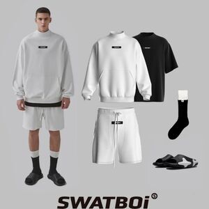 Mens Size 3XL 100% Cotton Shorts Pockets Jogger Short White